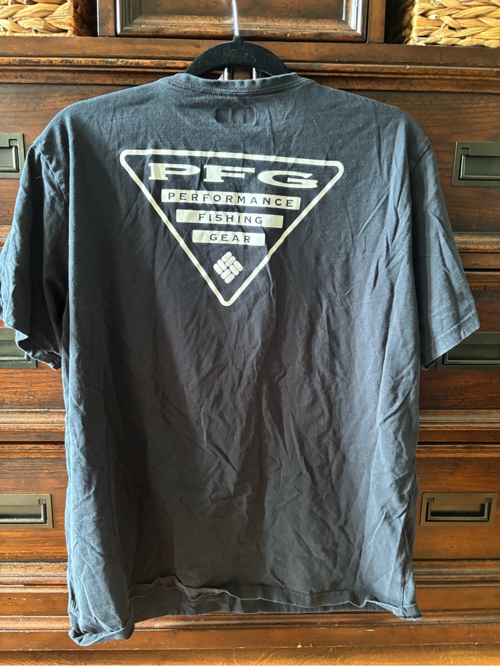 Columbia PFG Short Sleeve Tee in Charcoal with White Logo